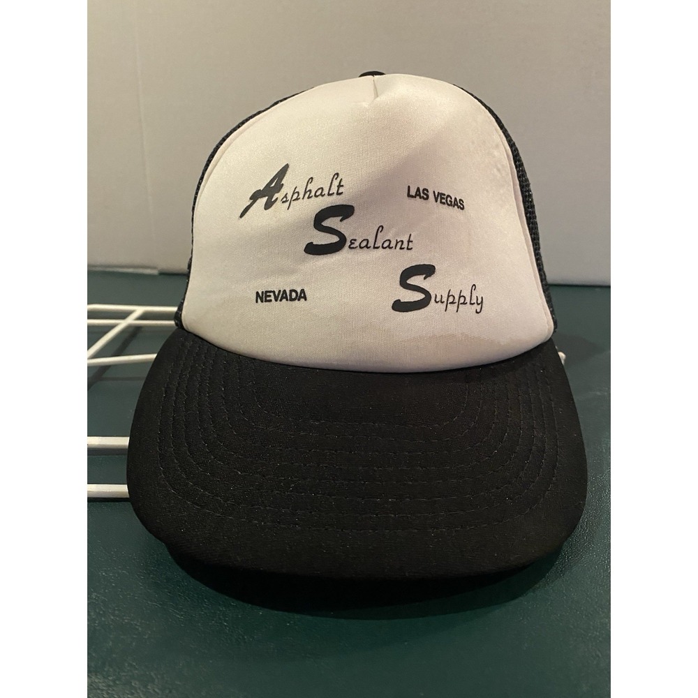 Vintage Asphalt Sealant Supply Hat Las‎ Vegas NV Mesh Trucker Snapback 80s 90s